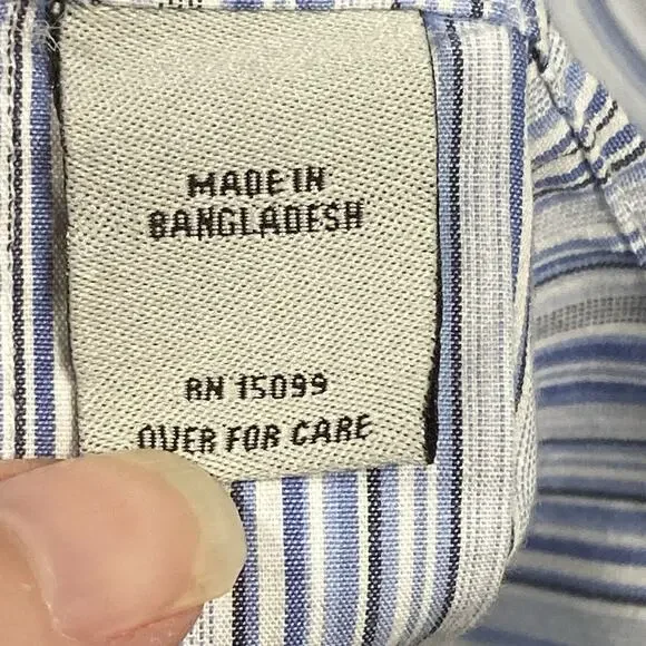 Vintage David Taylor Men’s XL Blue Striped Shirt Button Down Long Sleeve TLC - Picture 6 of 6